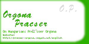 orgona pracser business card